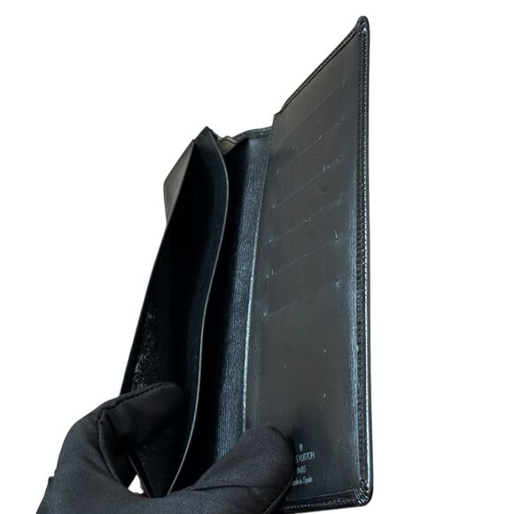 Authentic Louis Vuitton Men’s Epi Black Leather Long Wallet Brazza Card Holder - Picture 5 of 7